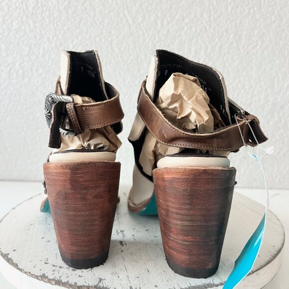 New Lane HIGH NOON Womens Cowboy Booties Sz 7 Putty Western Cowgirl Short Boots - Picture 3 of 11